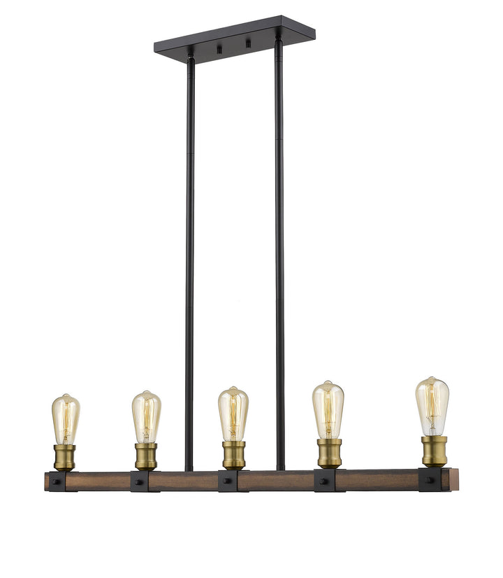 Z-Lite Kirkland 472-5L-RM Pendant Light - Rustic Mahogany