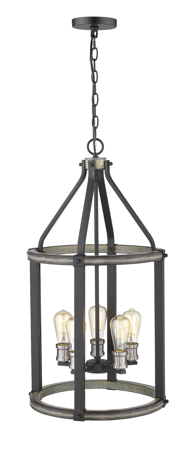 Z-Lite Kirkland 472-5P-ABB Pendant Light - Ashen Barnboard