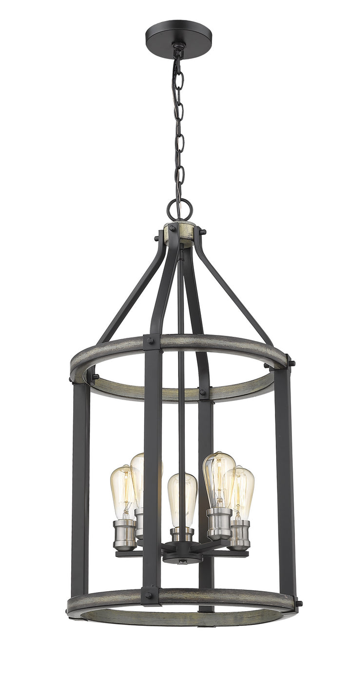 Z-Lite Kirkland 472-5P-ABB Pendant Light - Ashen Barnboard