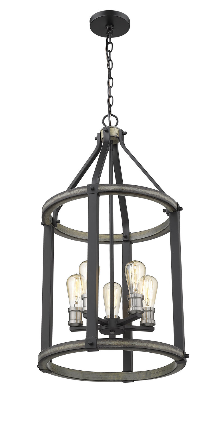 Z-Lite Kirkland 472-5P-ABB Pendant Light - Ashen Barnboard