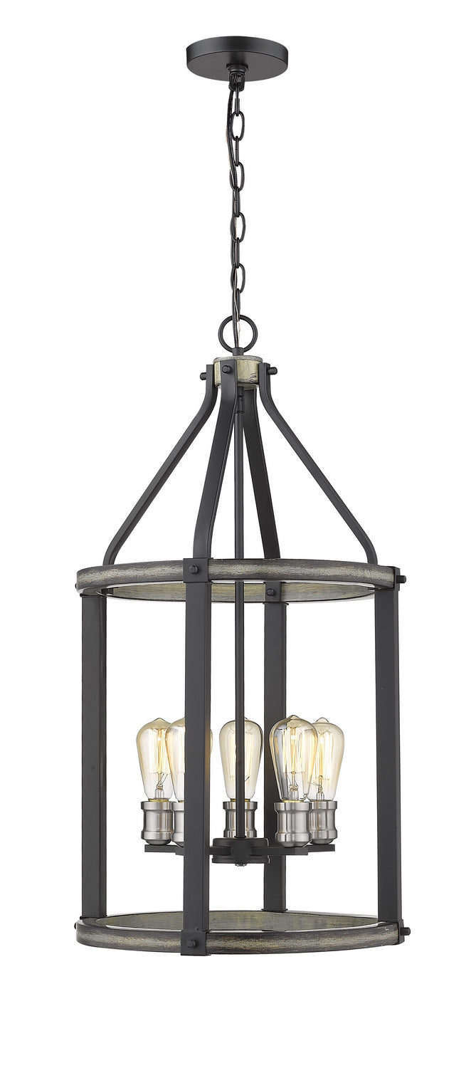 Z-Lite Kirkland 472-5P-ABB Pendant Light - Ashen Barnboard