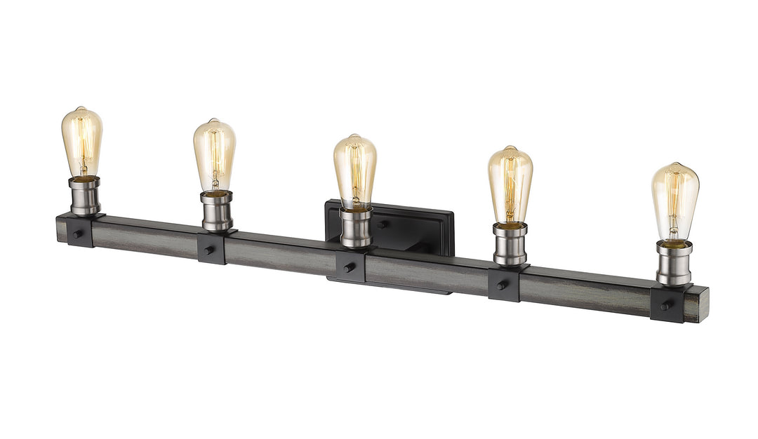 Z-Lite Kirkland 472-5V-ABB Bath Vanity Light 38 in. wide - Ashen Barnboard
