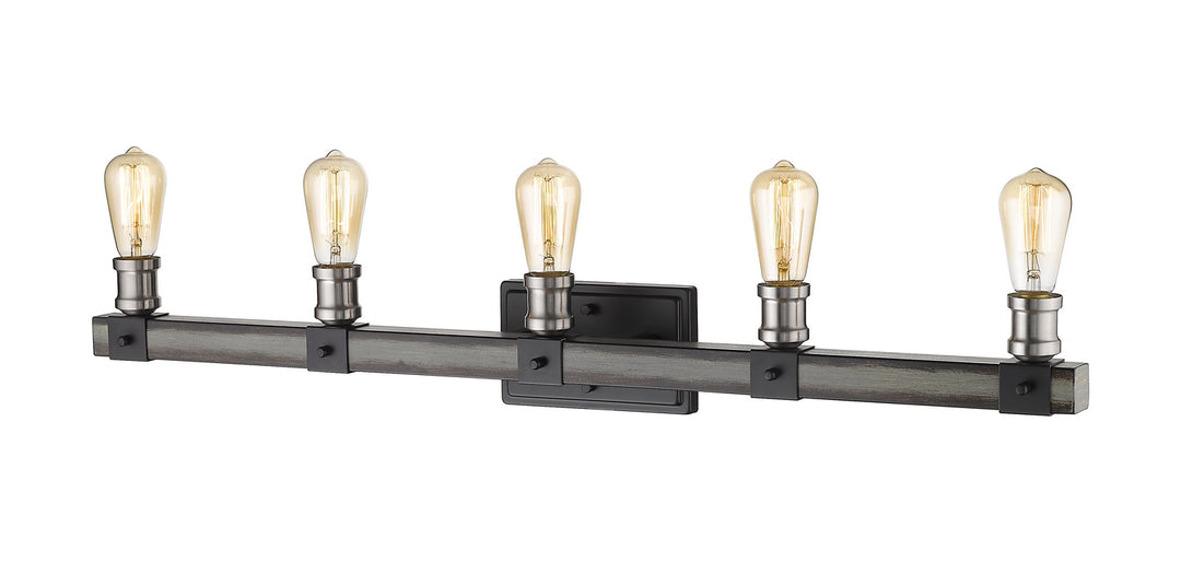 Z-Lite Kirkland 472-5V-ABB Bath Vanity Light 38 in. wide - Ashen Barnboard