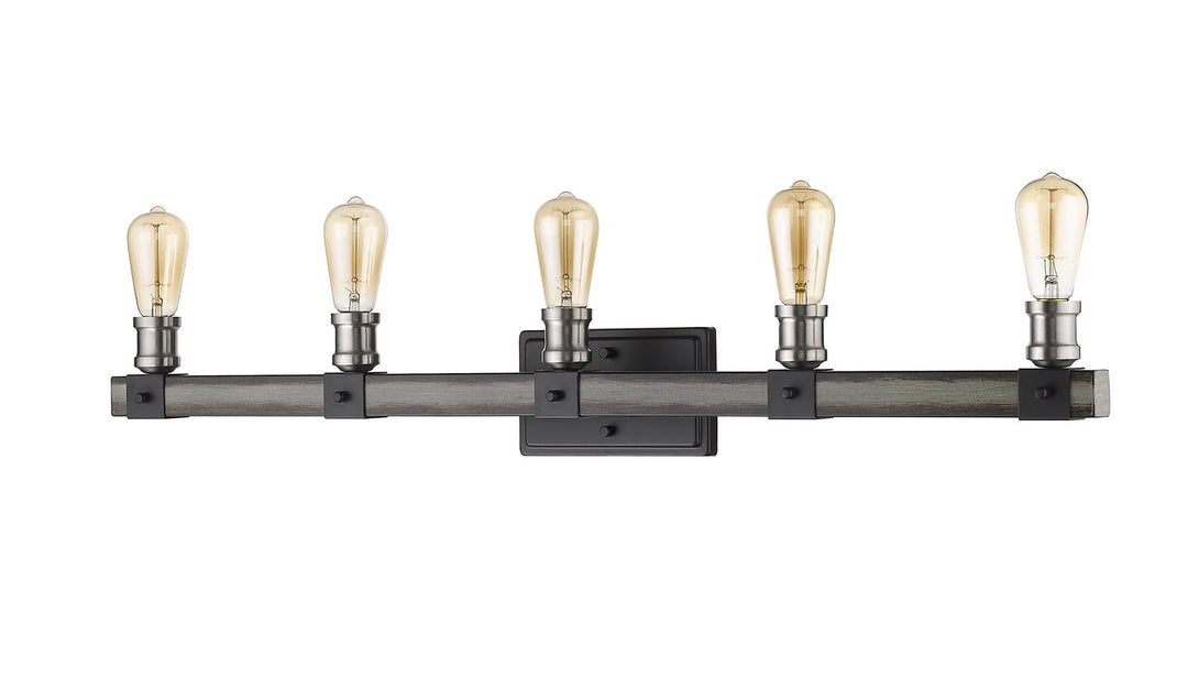 Z-Lite Kirkland 472-5V-ABB Bath Vanity Light 38 in. wide - Ashen Barnboard