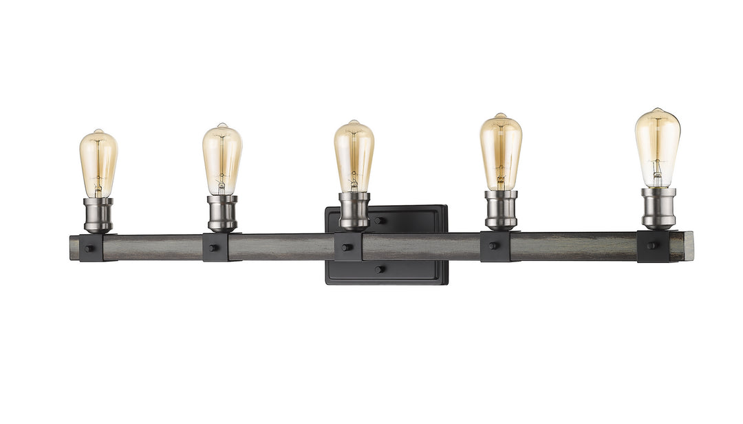 Z-Lite Kirkland 472-5V-ABB Bath Vanity Light 38 in. wide - Ashen Barnboard