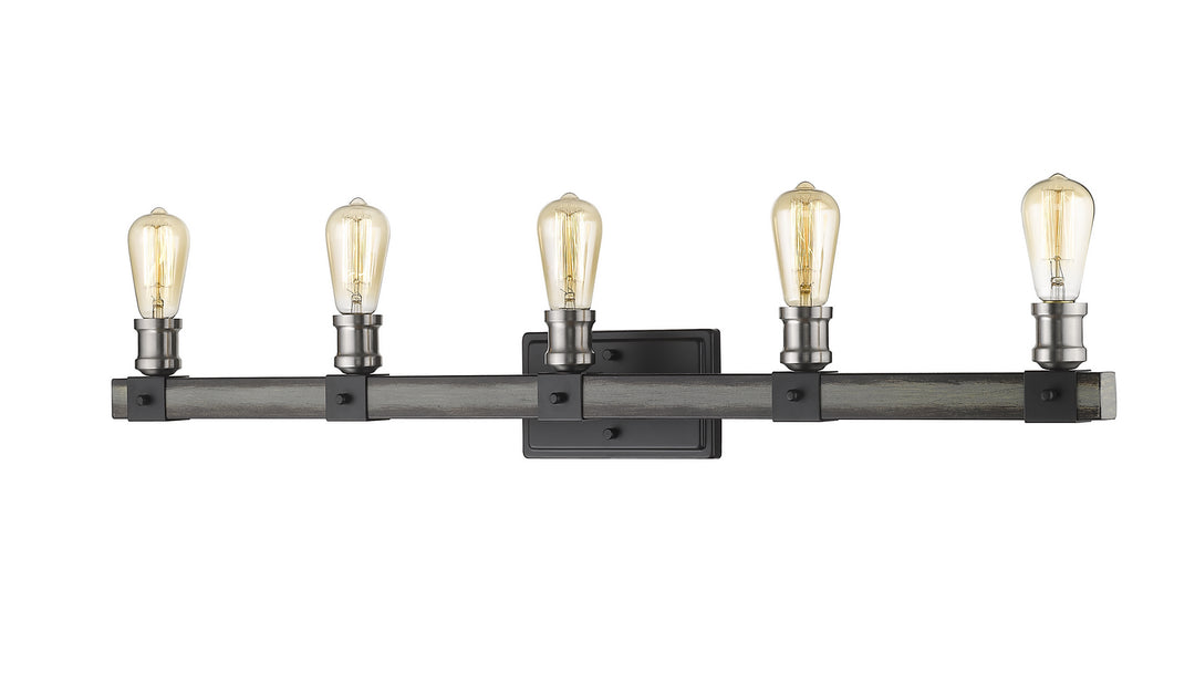 Z-Lite Kirkland 472-5V-ABB Bath Vanity Light 38 in. wide - Ashen Barnboard