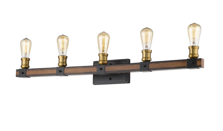 Z-Lite Kirkland 472-5V-RM Bath Vanity Light 38 in. wide - Rustic Mahogany