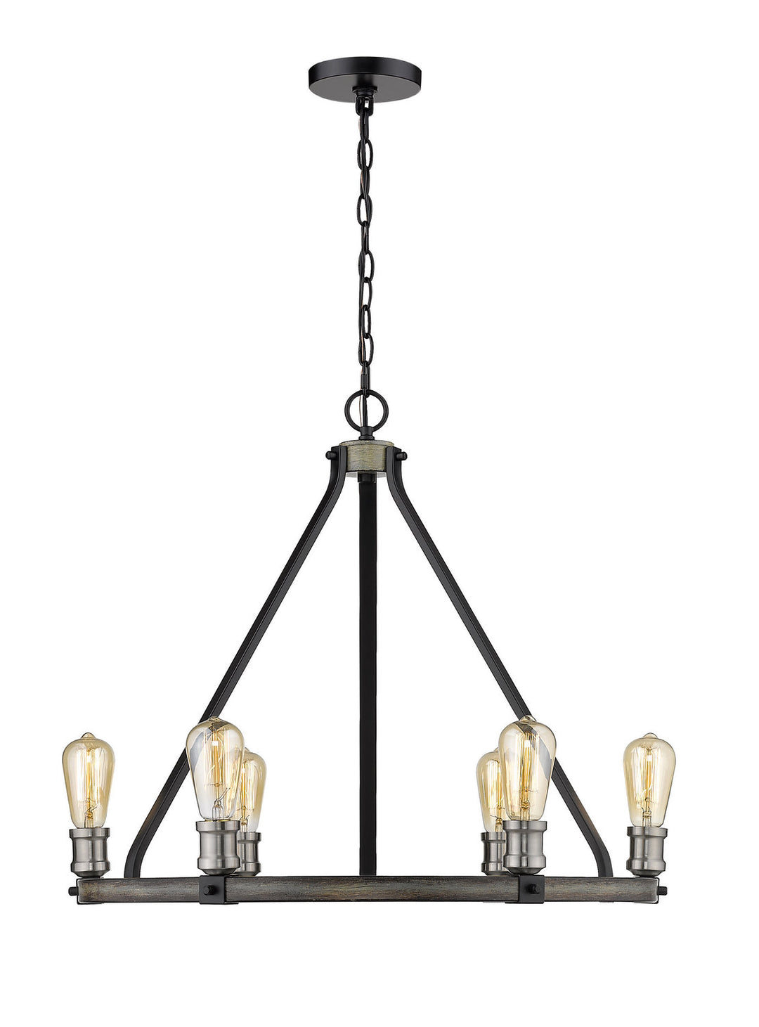 Z-Lite Kirkland 472-6ABB Pendant Light - Ashen Barnboard