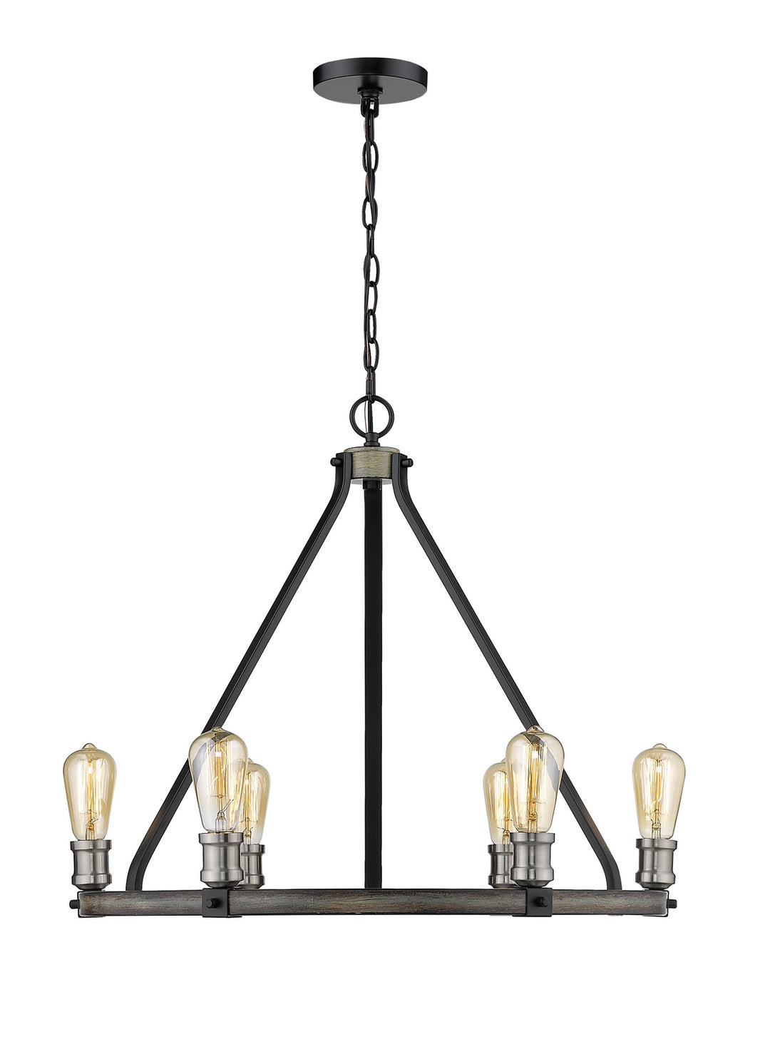 Z-Lite Kirkland 472-6ABB Pendant Light - Ashen Barnboard