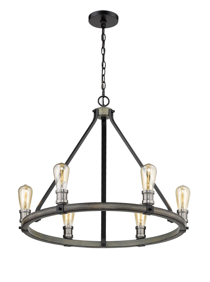 Z-Lite Kirkland 472-6ABB Pendant Light - Ashen Barnboard
