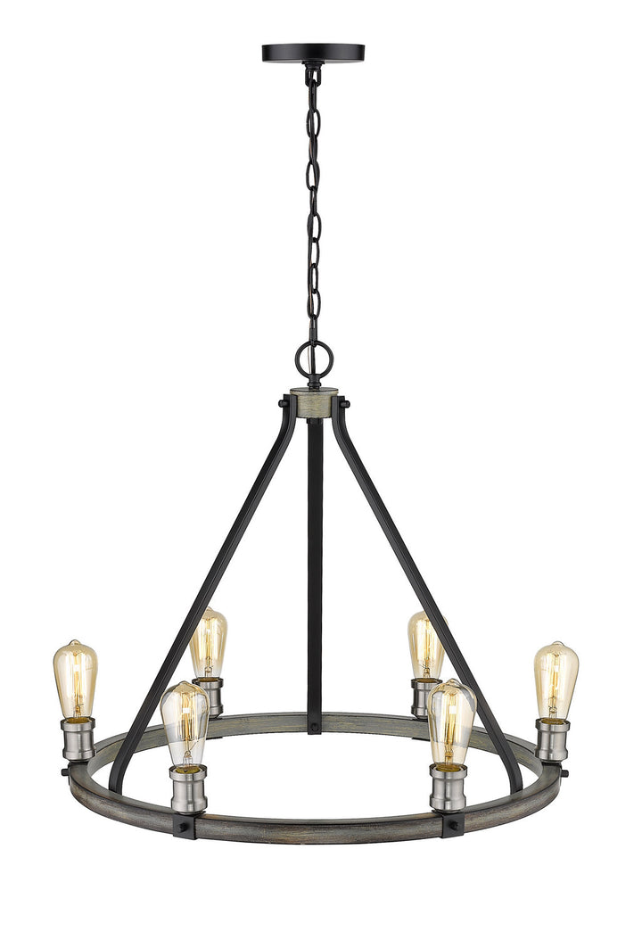 Z-Lite Kirkland 472-6ABB Pendant Light - Ashen Barnboard
