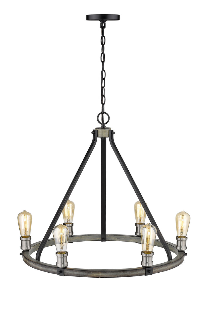 Z-Lite Kirkland 472-6ABB Pendant Light - Ashen Barnboard