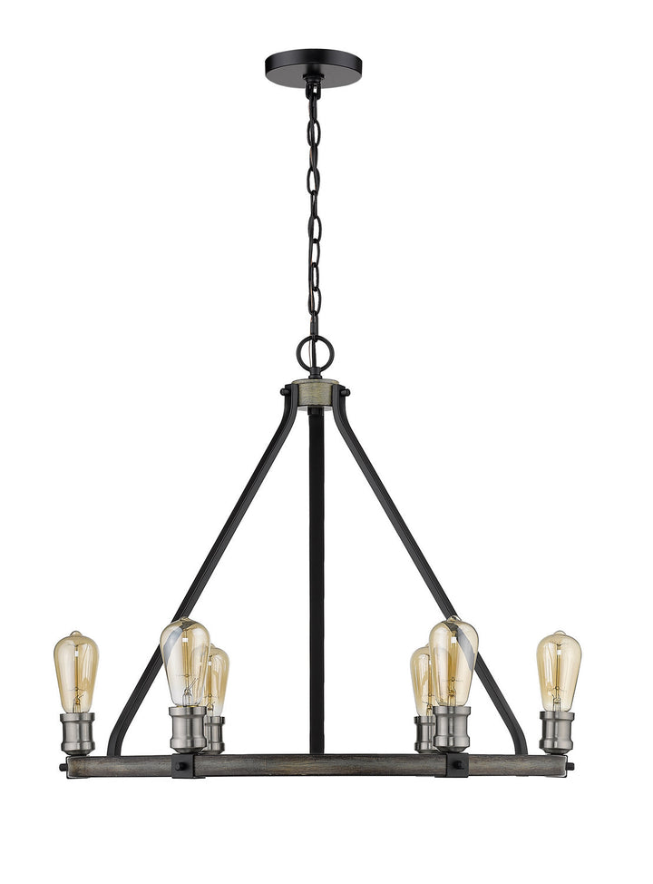 Z-Lite Kirkland 472-6ABB Pendant Light - Ashen Barnboard