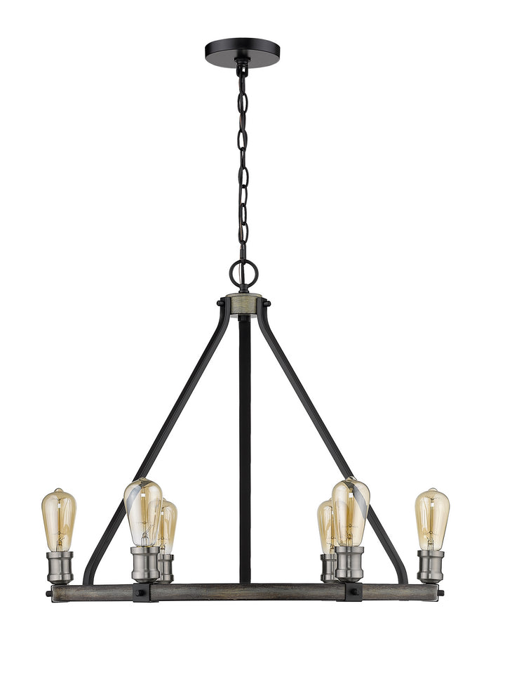 Z-Lite Kirkland 472-6ABB Pendant Light - Ashen Barnboard