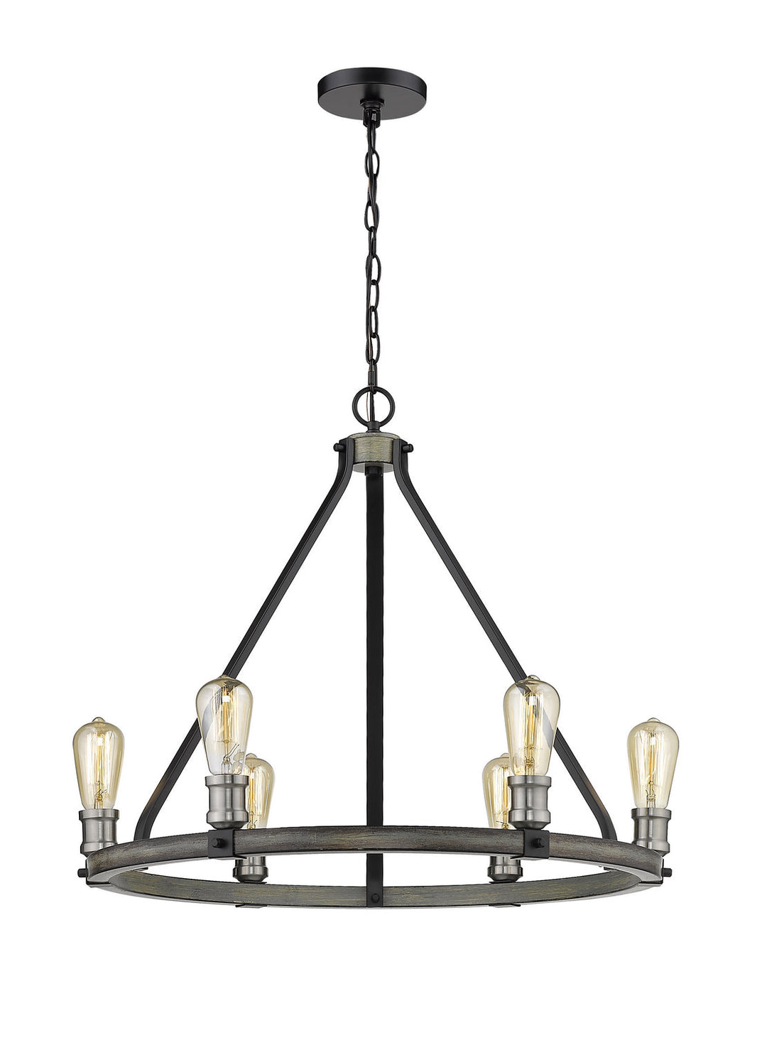 Z-Lite Kirkland 472-6ABB Pendant Light - Ashen Barnboard