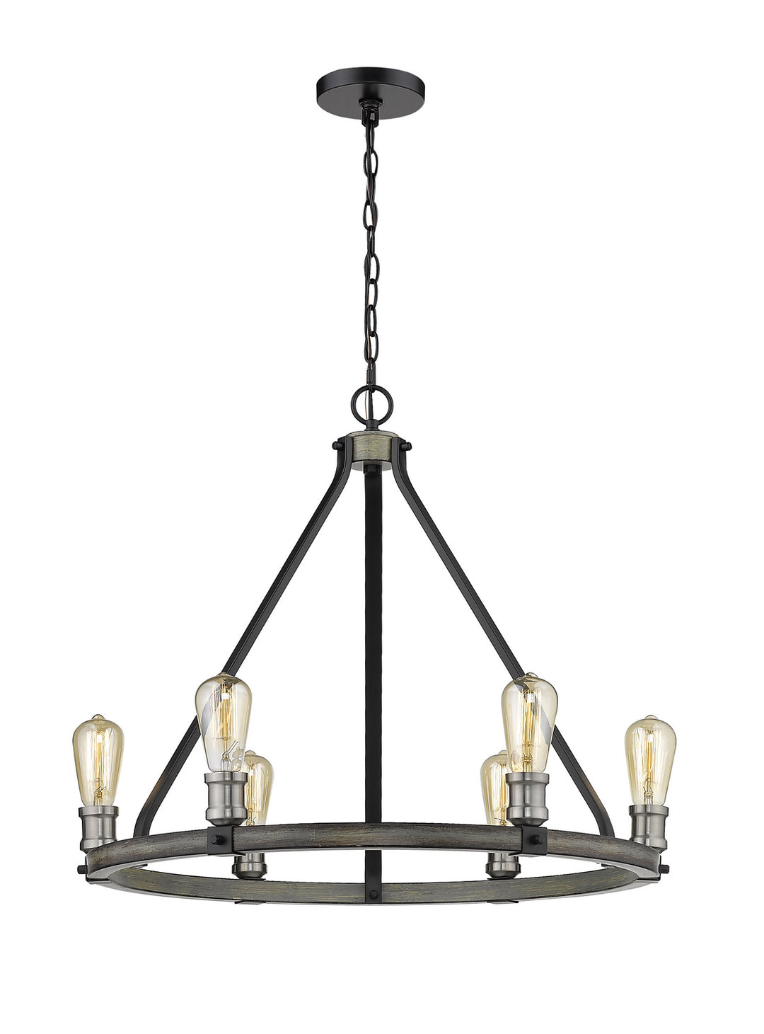 Z-Lite Kirkland 472-6ABB Pendant Light - Ashen Barnboard