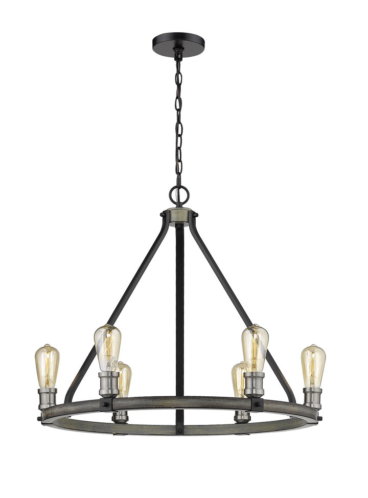 Z-Lite Kirkland 472-6ABB Pendant Light - Ashen Barnboard