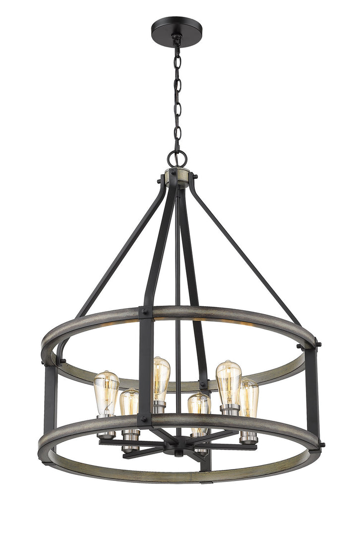 Z-Lite Kirkland 472-6D-ABB Pendant Light - Ashen Barnboard