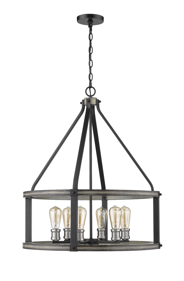 Z-Lite Kirkland 472-6D-ABB Pendant Light - Ashen Barnboard