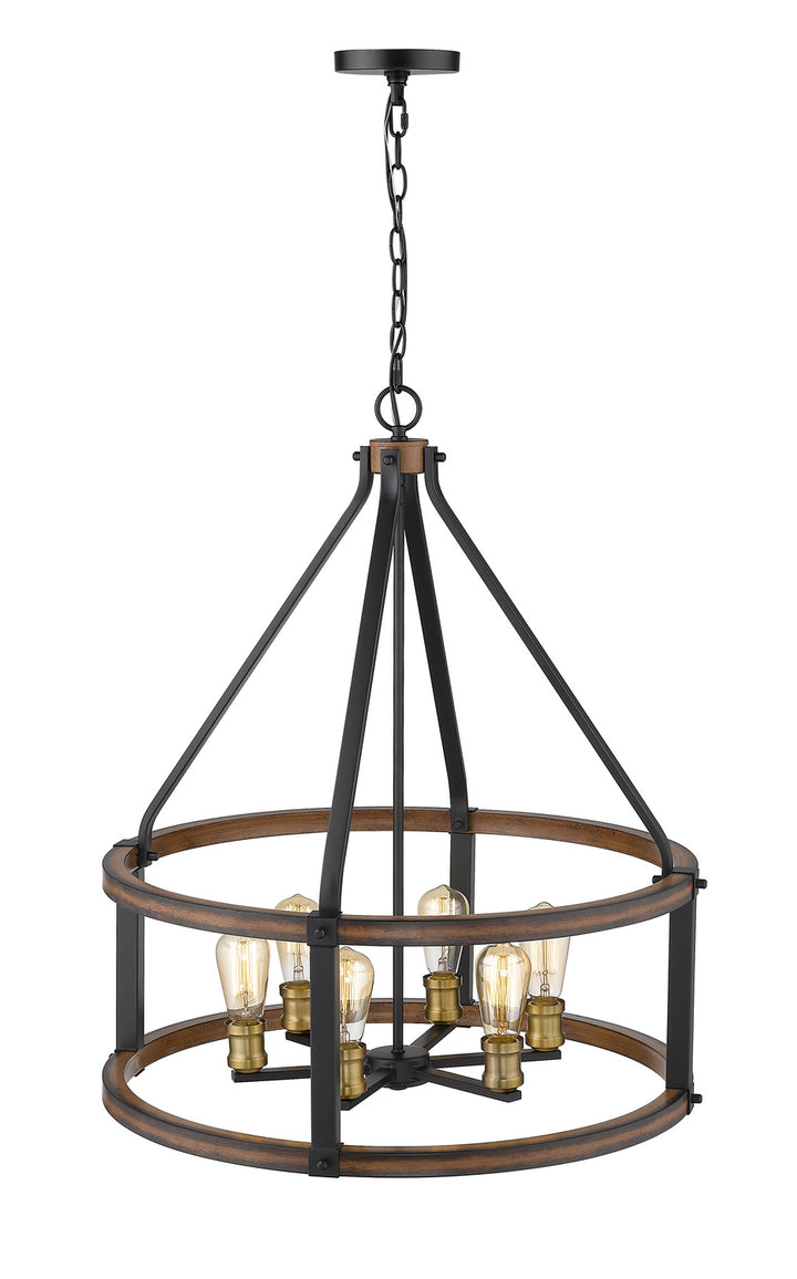 Z-Lite Kirkland 472-6D-RM Pendant Light - Rustic Mahogany