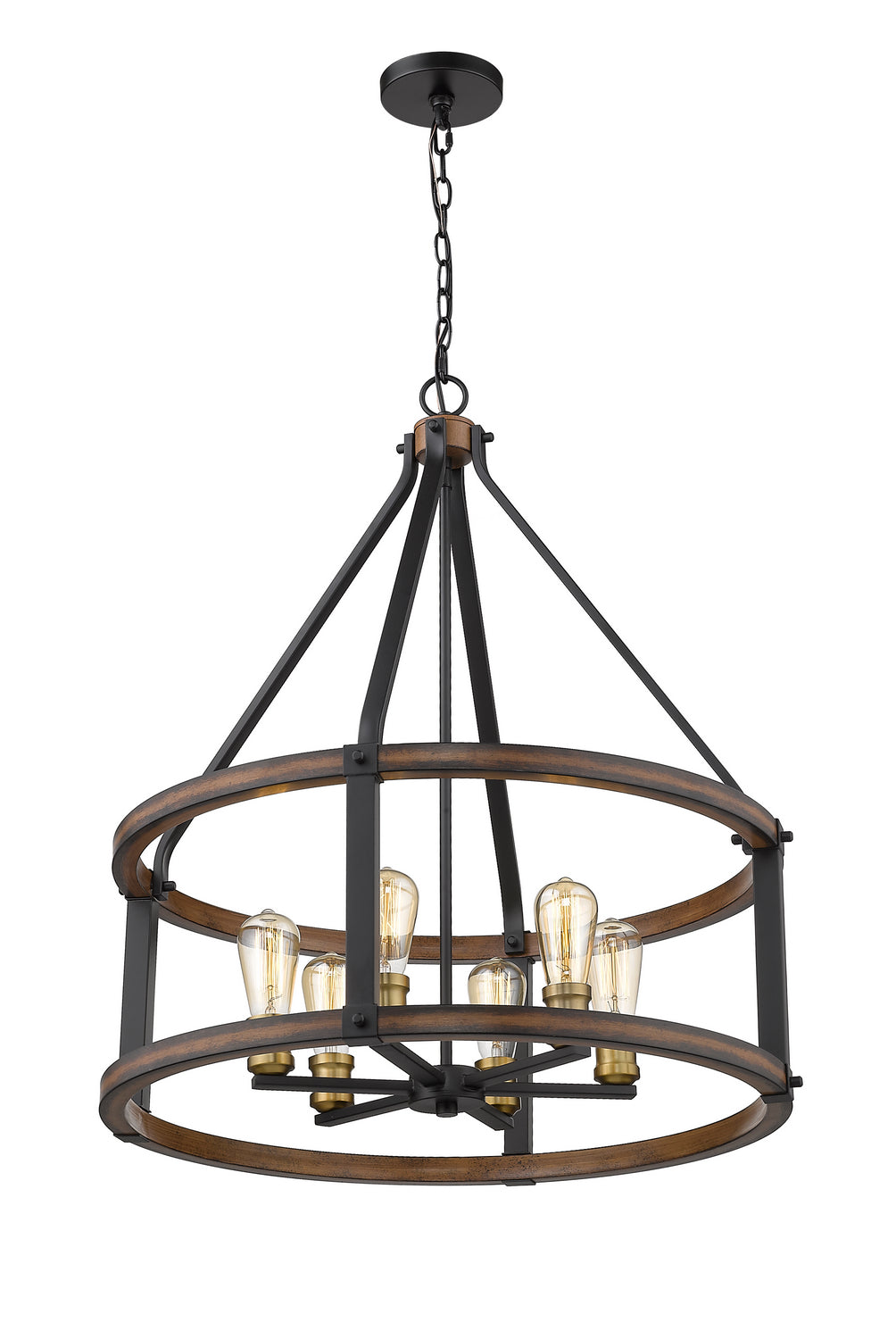 Z-Lite Kirkland 472-6D-RM Pendant Light - Rustic Mahogany