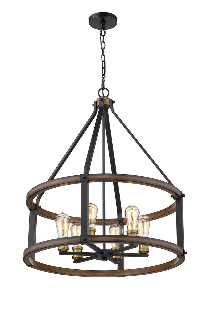 Z-Lite Kirkland 472-6D-RM Pendant Light - Rustic Mahogany