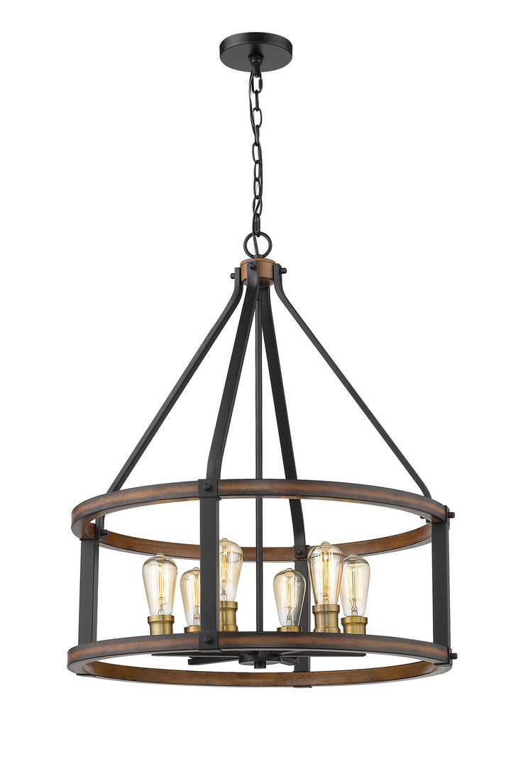 Z-Lite Kirkland 472-6D-RM Pendant Light - Rustic Mahogany