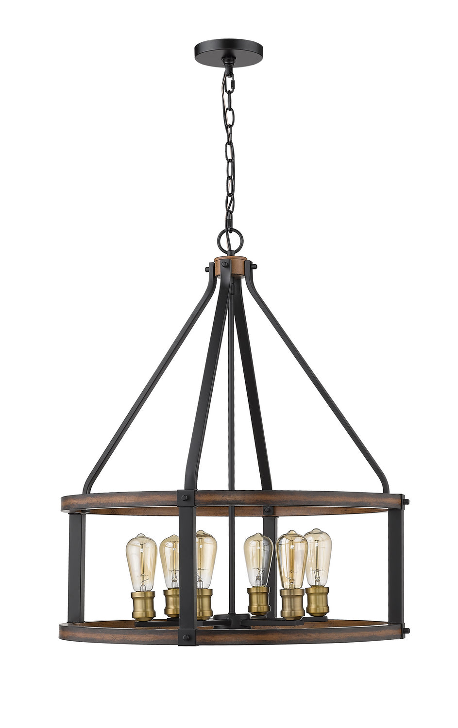 Z-Lite Kirkland 472-6D-RM Pendant Light - Rustic Mahogany