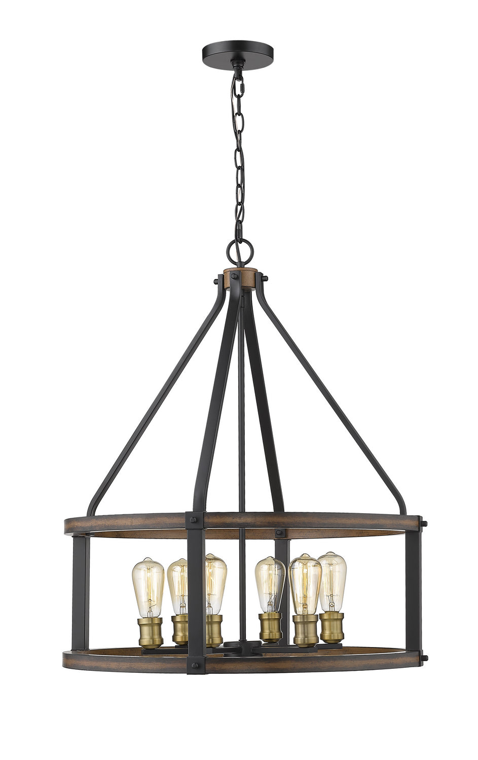 Z-Lite Kirkland 472-6D-RM Pendant Light - Rustic Mahogany