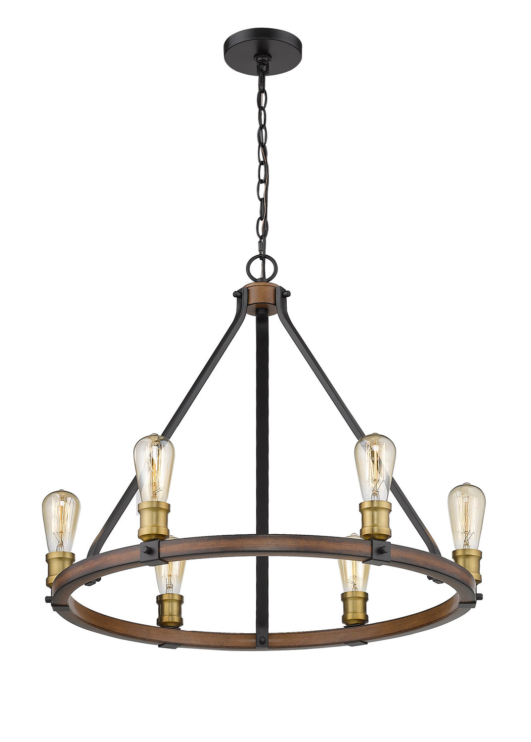 Z-Lite Kirkland 472-6RM Chandelier Light - Rustic Mahogany