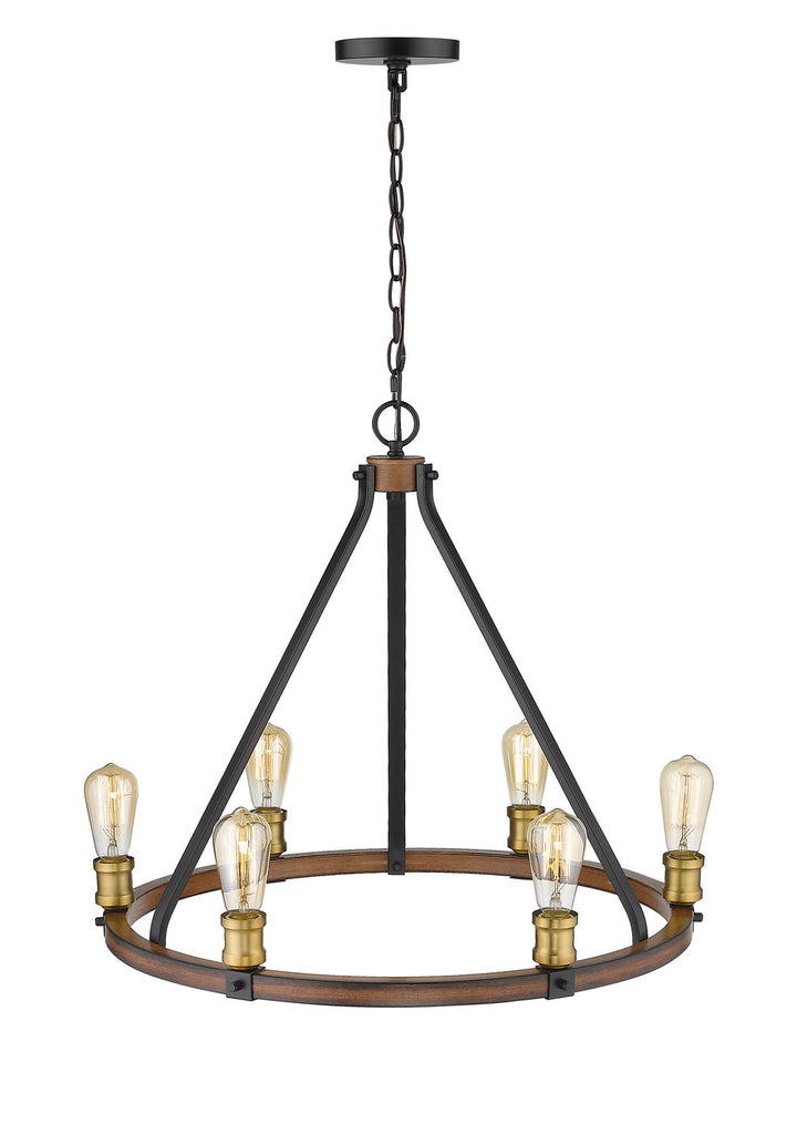 Z-Lite Kirkland 472-6RM Chandelier Light - Rustic Mahogany