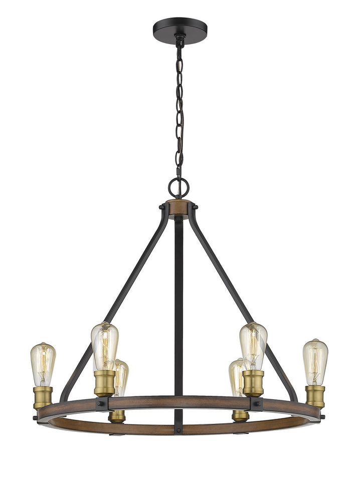 Z-Lite Kirkland 472-6RM Chandelier Light - Rustic Mahogany