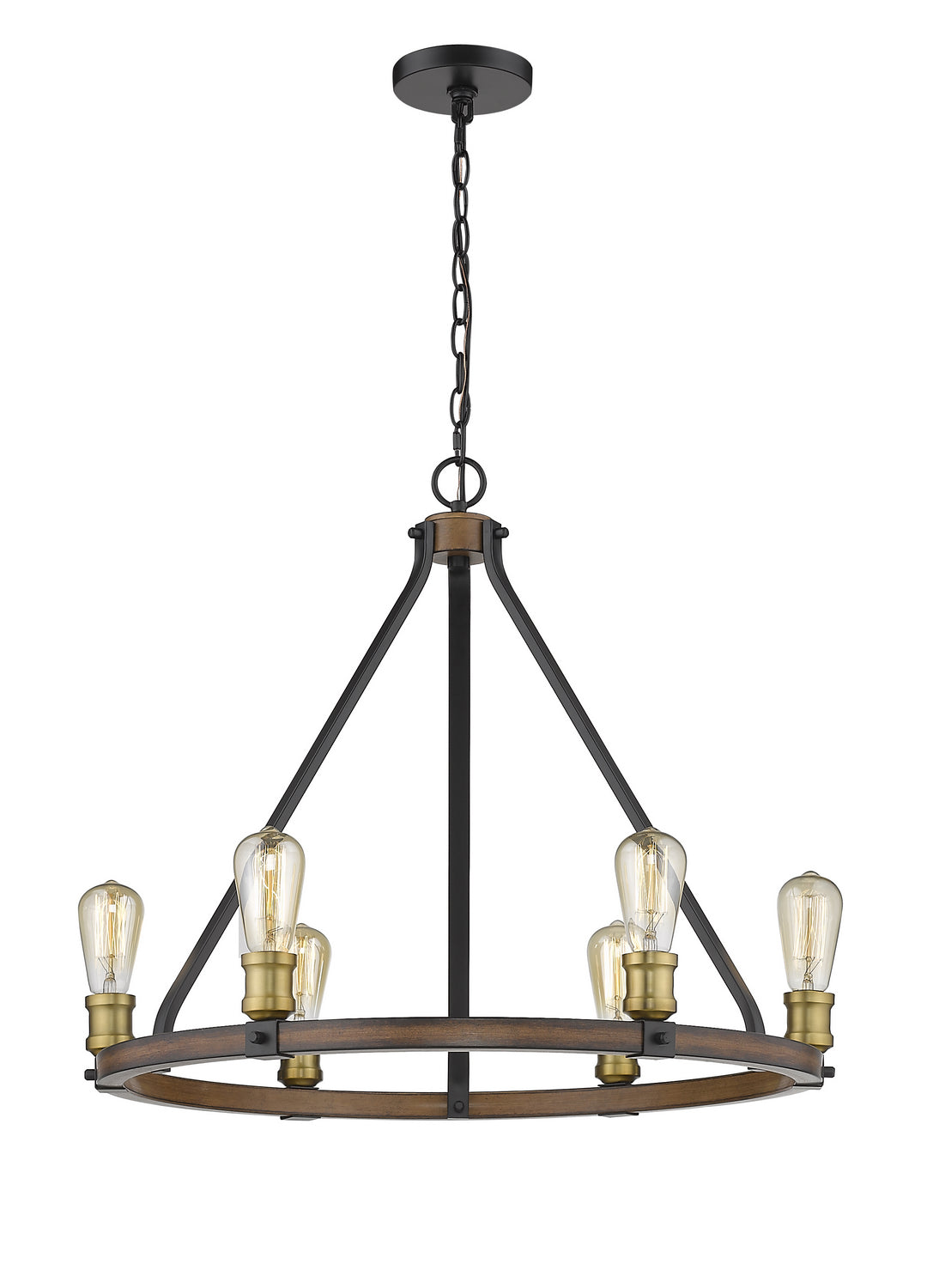 Z-Lite Kirkland 472-6RM Chandelier Light - Rustic Mahogany