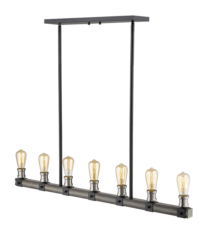 Z-Lite Kirkland 472-7L-ABB Pendant Light - Ashen Barnboard