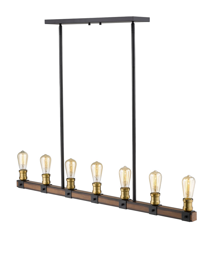 Z-Lite Kirkland 472-7L-RM Pendant Light - Rustic Mahogany