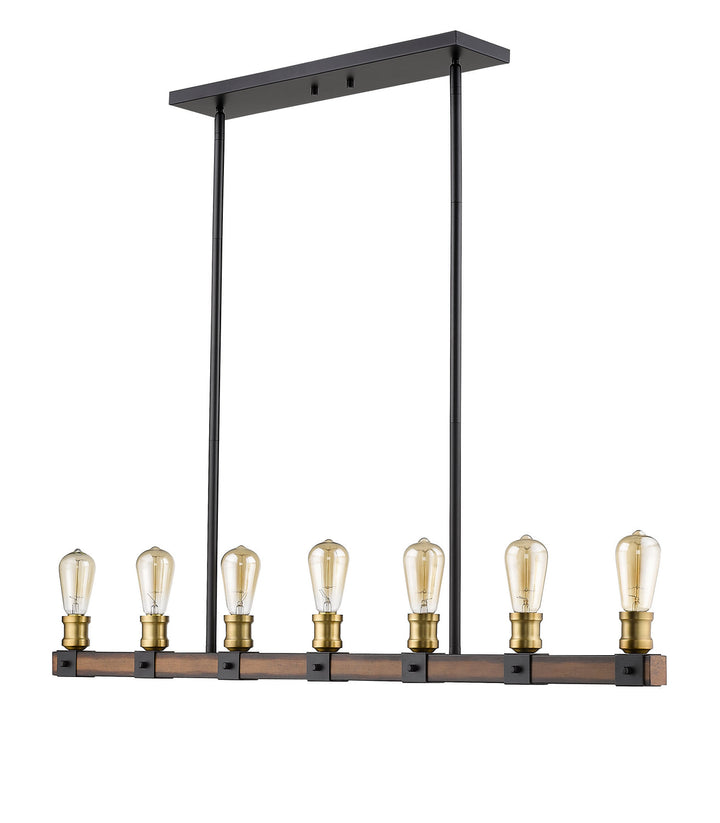 Z-Lite Kirkland 472-7L-RM Pendant Light - Rustic Mahogany