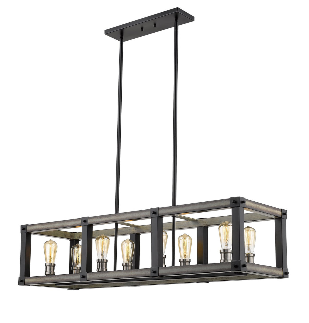 Z-Lite Kirkland 472-8L-ABB Pendant Light - Ashen Barnboard