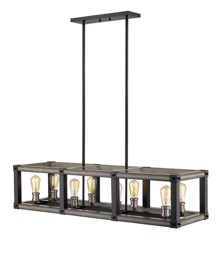 Z-Lite Kirkland 472-8L-ABB Pendant Light - Ashen Barnboard