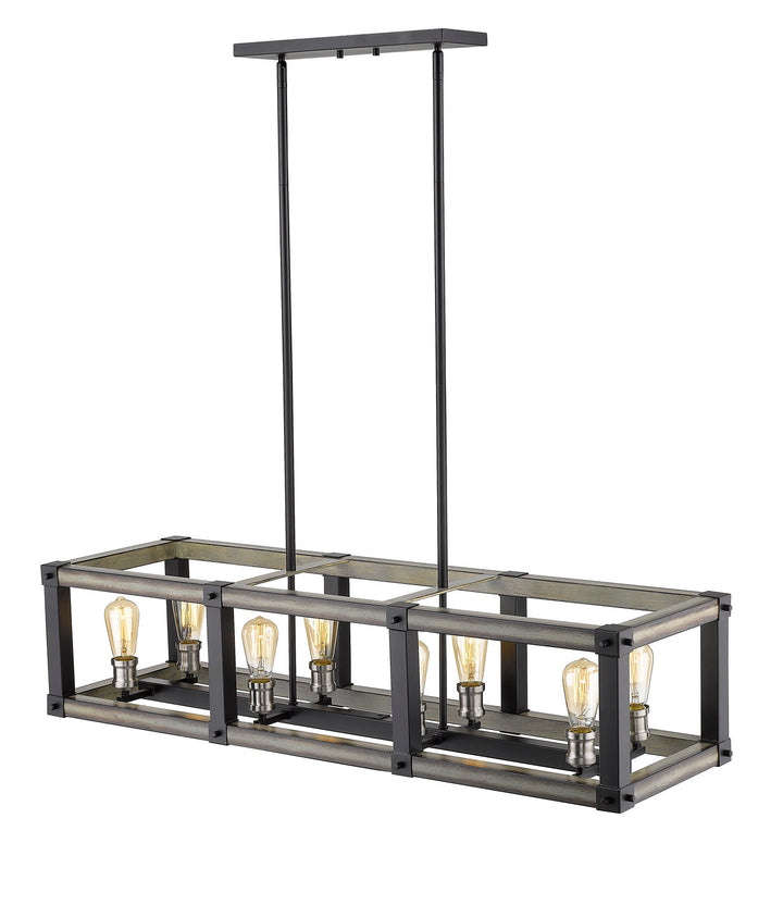 Z-Lite Kirkland 472-8L-ABB Pendant Light - Ashen Barnboard