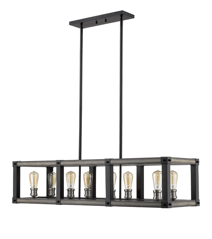 Z-Lite Kirkland 472-8L-ABB Pendant Light - Ashen Barnboard