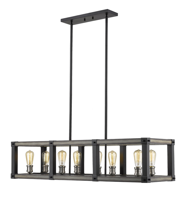 Z-Lite Kirkland 472-8L-ABB Pendant Light - Ashen Barnboard