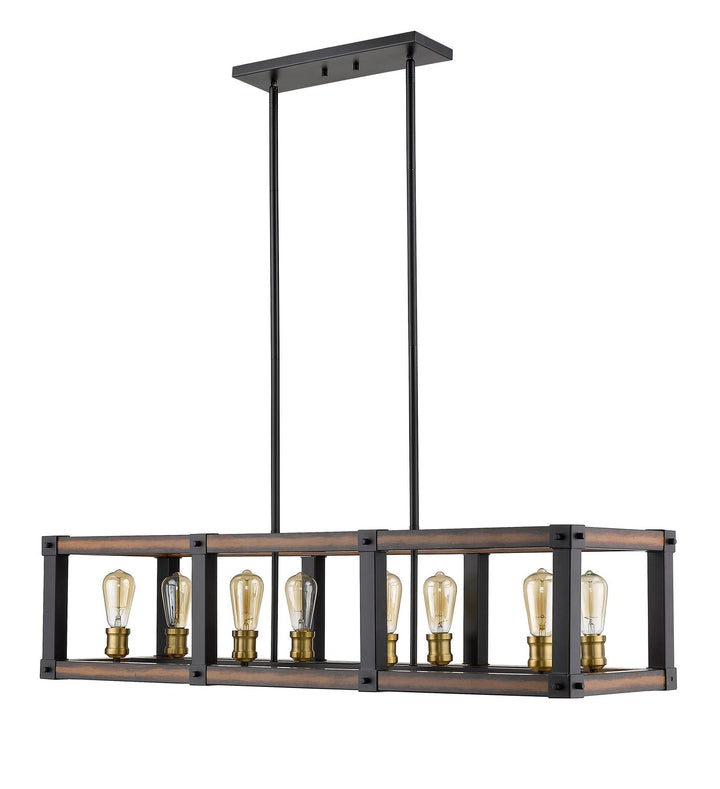 Z-Lite Kirkland 472-8L-RM Pendant Light - Rustic Mahogany