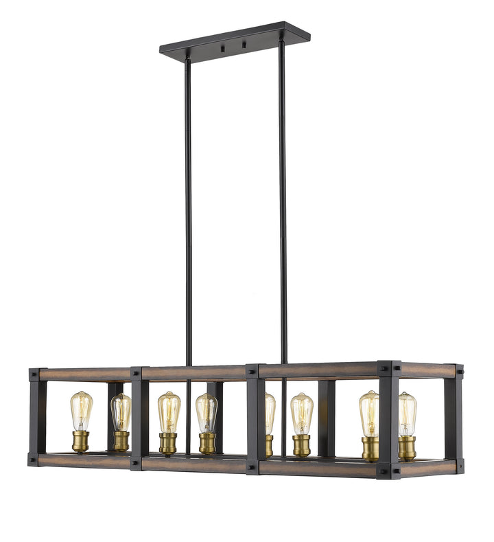 Z-Lite Kirkland 472-8L-RM Pendant Light - Rustic Mahogany
