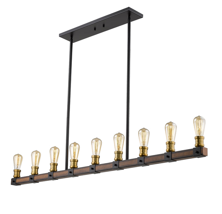 Z-Lite Kirkland 472-9L-RM Pendant Light - Rustic Mahogany