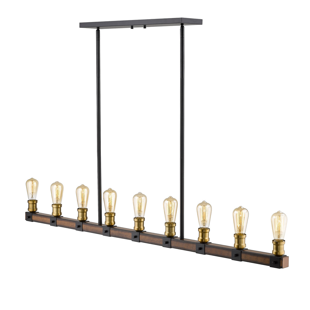 Z-Lite Kirkland 472-9L-RM Pendant Light - Rustic Mahogany