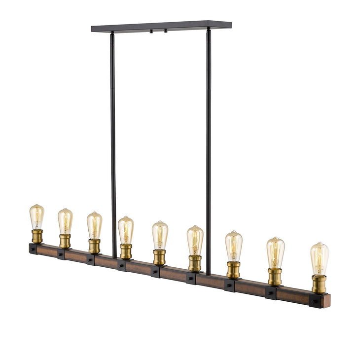 Z-Lite Kirkland 472-9L-RM Pendant Light - Rustic Mahogany