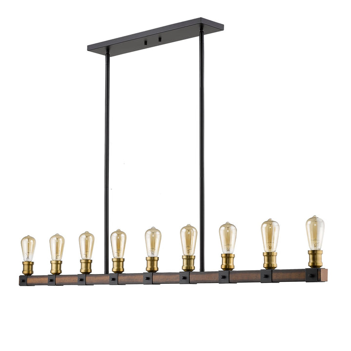 Z-Lite Kirkland 472-9L-RM Pendant Light - Rustic Mahogany