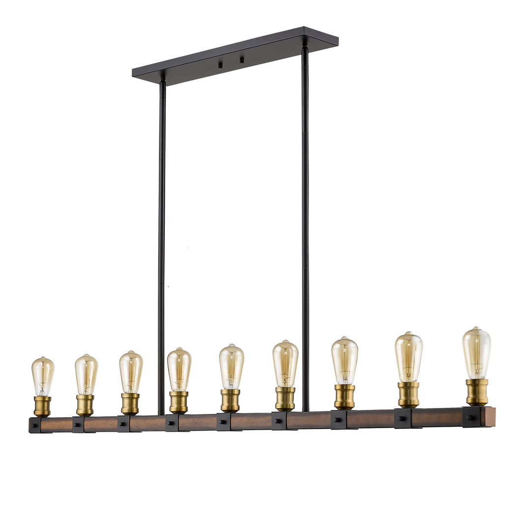 Z-Lite Kirkland 472-9L-RM Pendant Light - Rustic Mahogany
