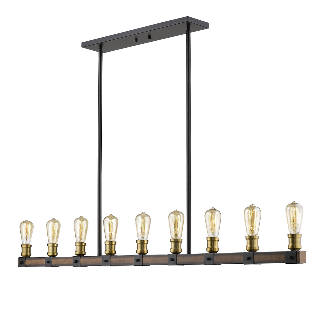 Z-Lite Kirkland 472-9L-RM Pendant Light - Rustic Mahogany