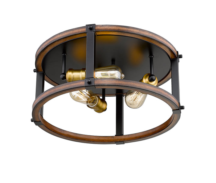 Z-Lite Kirkland 472F3R-RM Ceiling Light - Rustic Mahogany